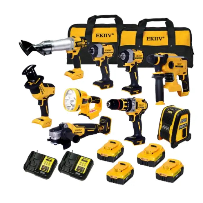 9-Piece 18V/21V Cordless Power Tool Combo Kit