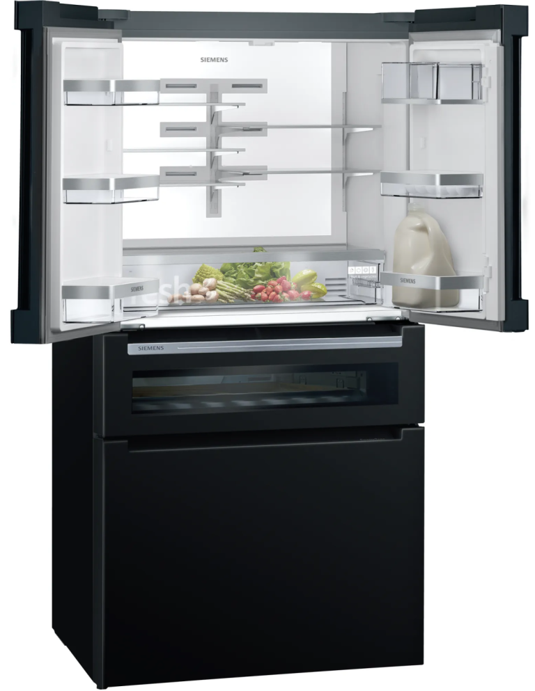 Siemens iQ700 Black Glass French Door Fridge