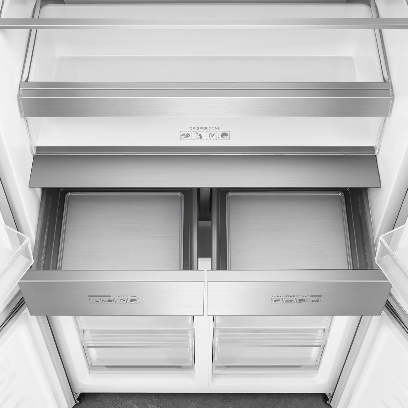 Smeg 90cm 4 Door Dark Inox Fridge Freezer